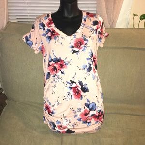 floral short sleeve shirt maternity medium